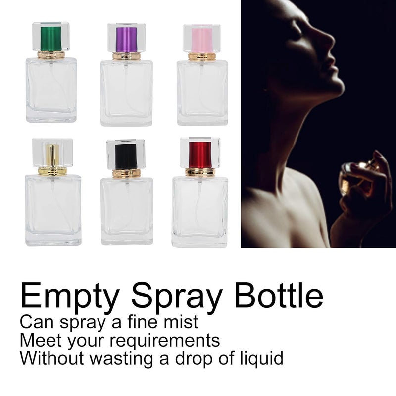 woobles 6Pcs Glass Refillable Spray Bottle, Empty Perfume Bottle Atomize Cosmetic for Travel or Home DIY (50ml) - Image 2